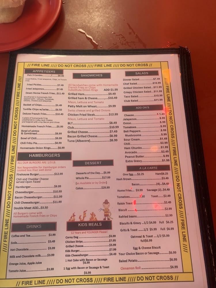 Firehouse Cafe Menu image 1